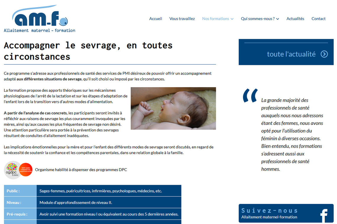 Page article du site web