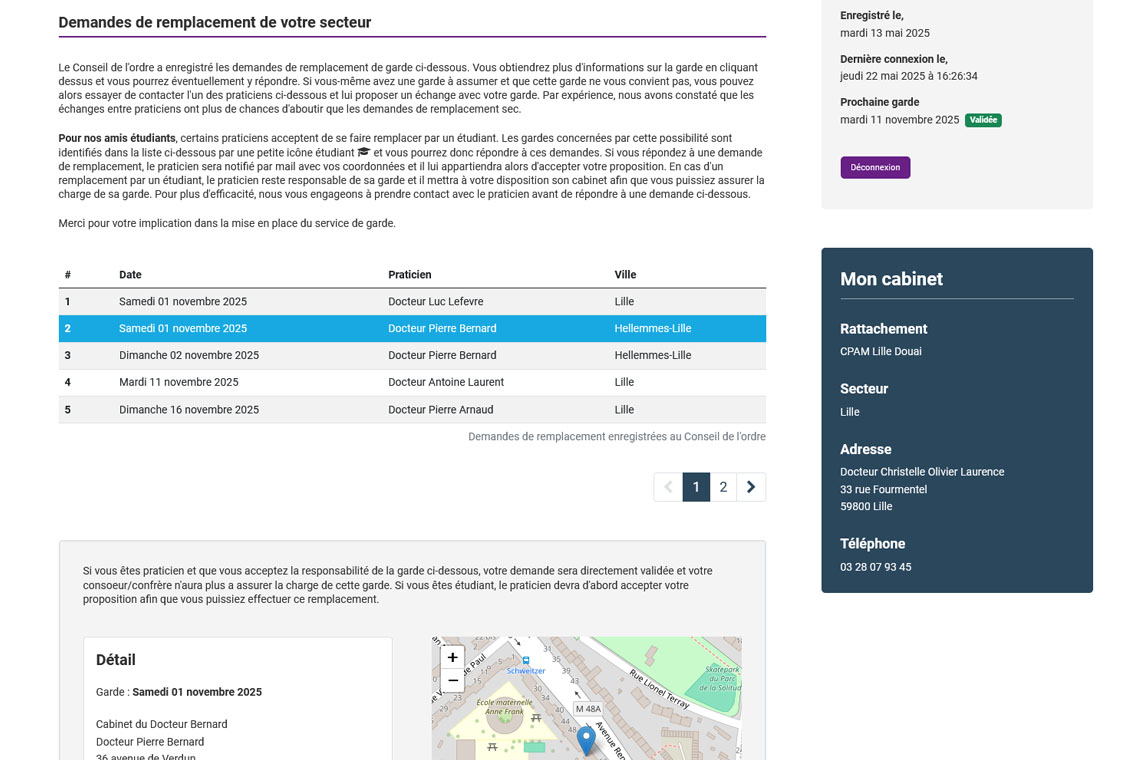 Demandes de remplacements