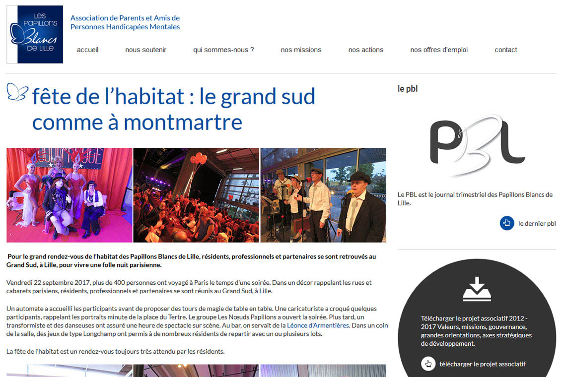 Page article du site web